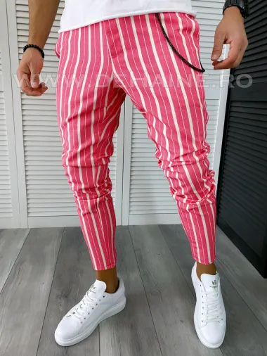 Pantaloni barbati casual regular fit in dungi B1742 D7-5